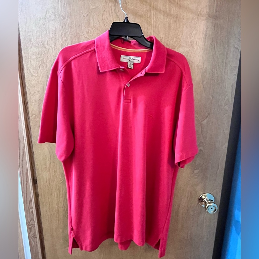 Men’s Tommy Bahama Vibrant Red Polo Shirt Size Large Short Sleeve EUC